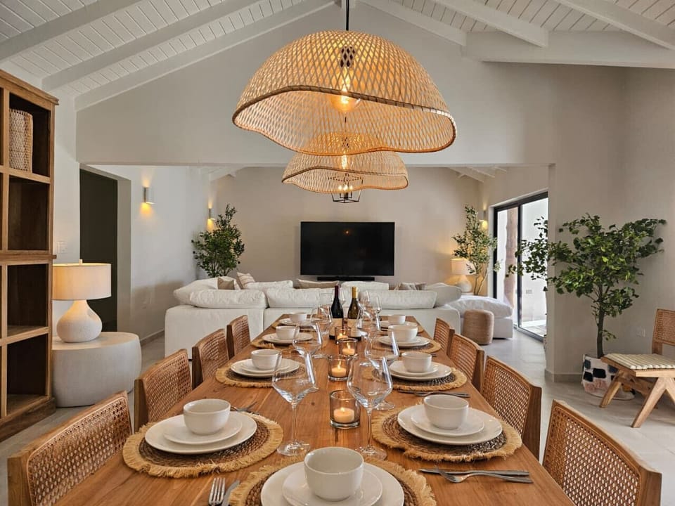 Large dining table for a special occasion or a leisurely breakfast
