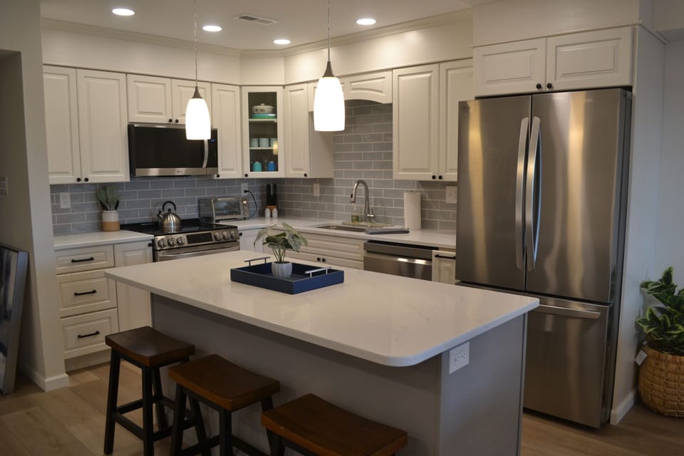 Where the magic happens. Kitchen fully stocked.
