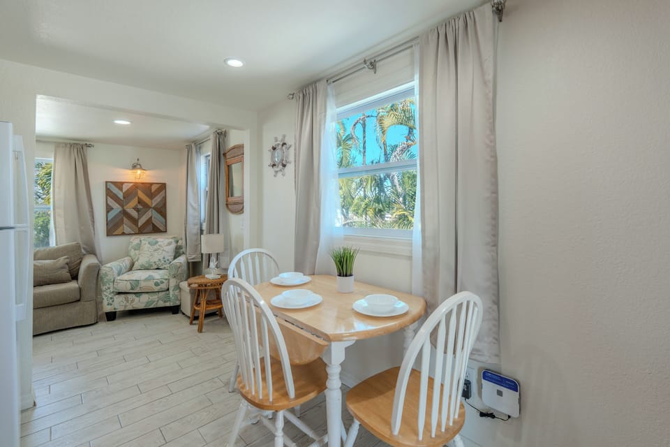 Dining area that flows into living room.