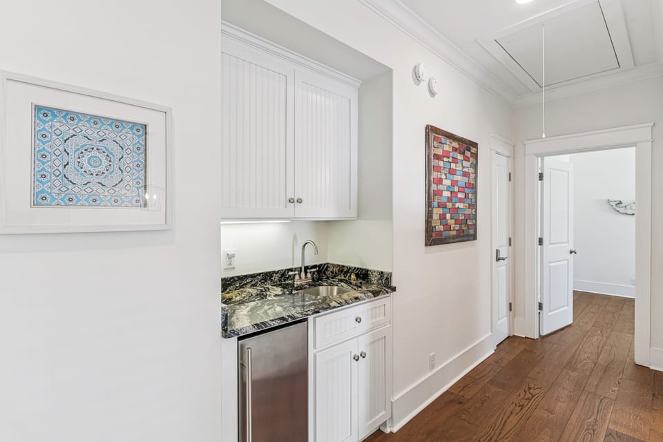 Your private kitchenette features granite counters and stainless steel appliances, perfect for preparing light meals.
