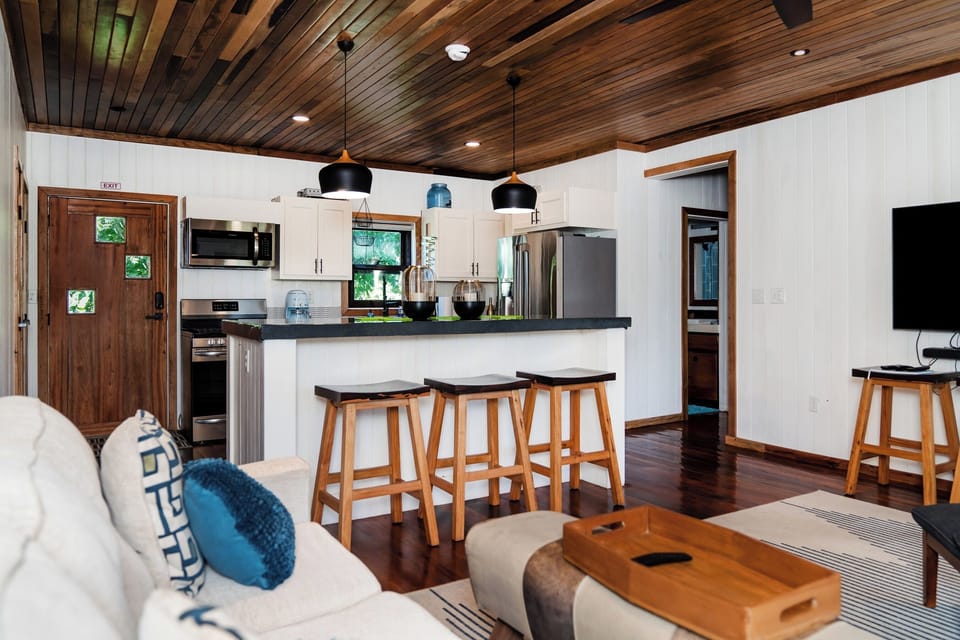 Gather around your kitchen island for morning coffee or evening cocktails