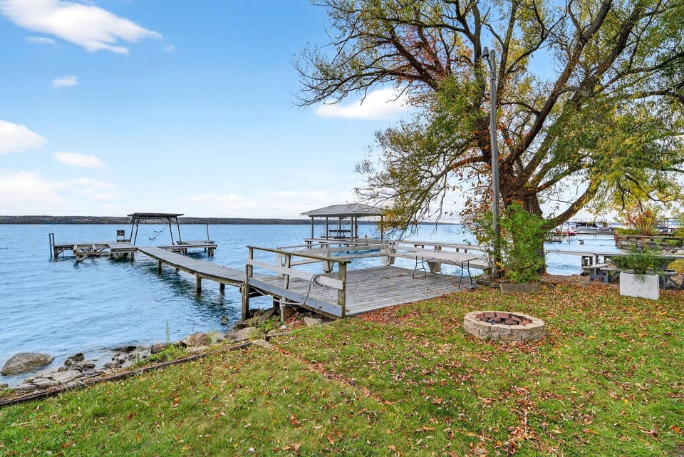 A true Finger Lakes highlight. Enjoy coffee at sunrise, fishing afternoons, or sunset views from your private dock and spacious lakeside deck.
