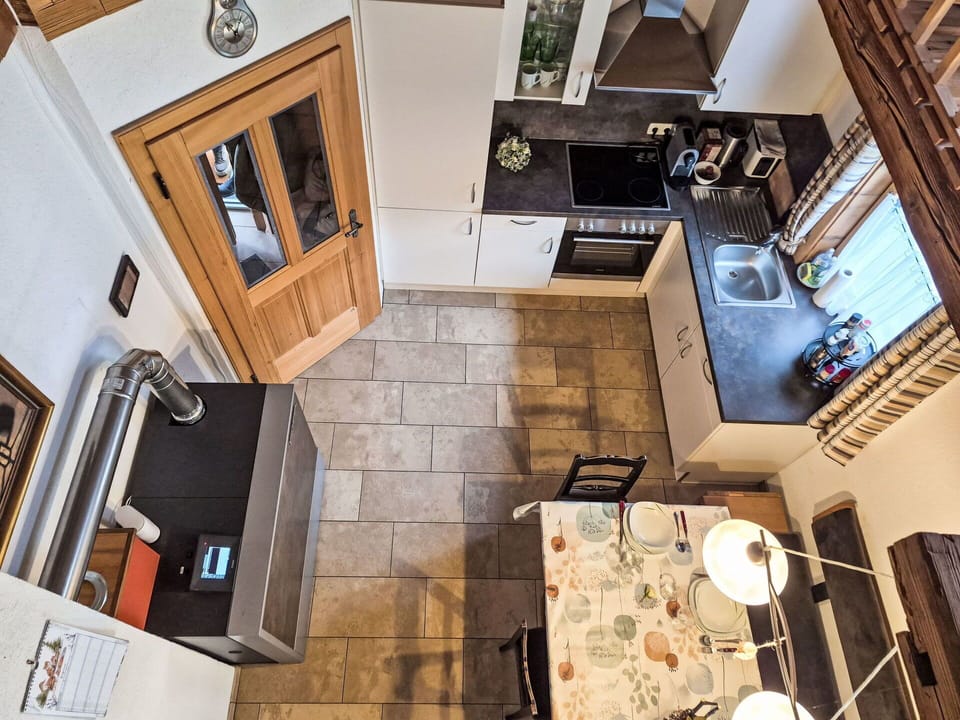 Kitchen, Furniture, Flooring, Interior Design, Wood, Major Appliance, Floor, Kitchen Appliance, Countertop, Room