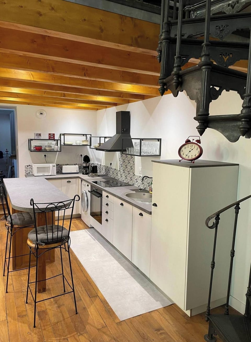 Apartment | Private kitchen | Highchair, cleaning supplies