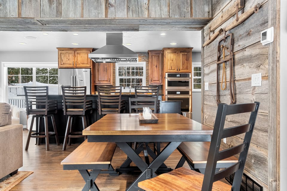 Open living room, kitchen, and dining with plenty of seating for everyone!