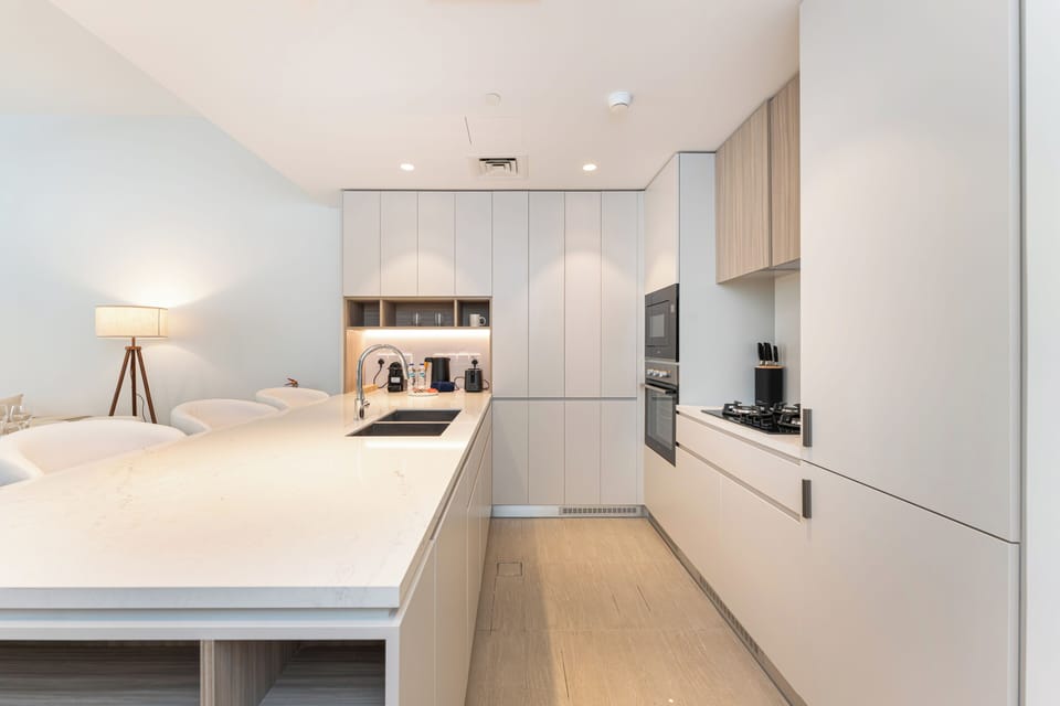 Luxury Apartment, 1 King Bed, Park View | Private kitchen | Full-size fridge, microwave, oven, stovetop