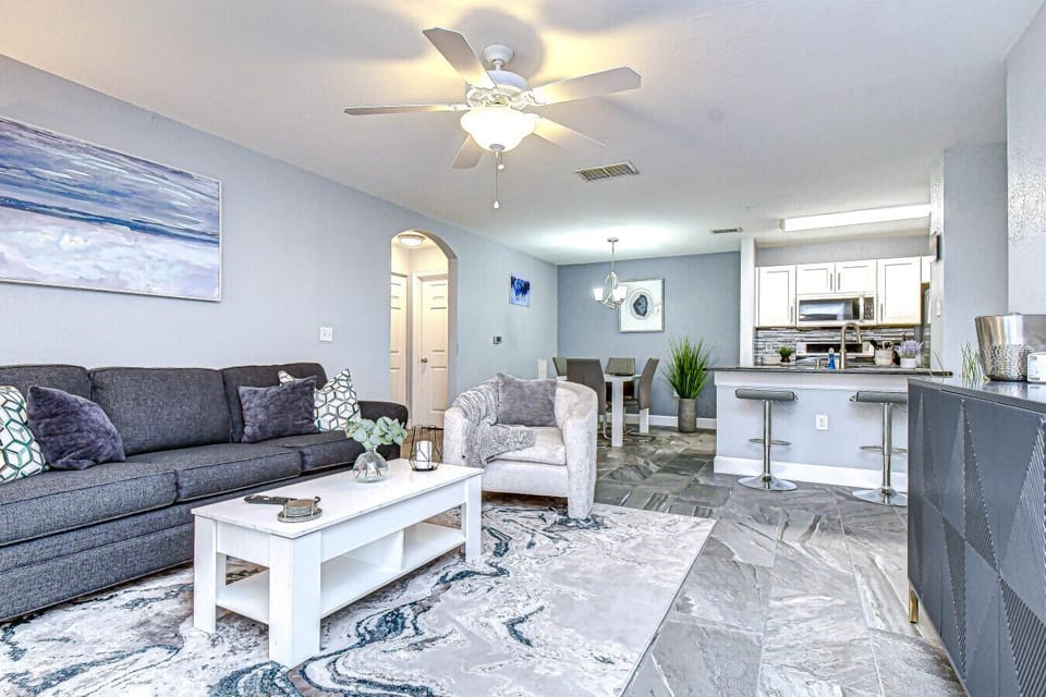 Upon entry you will be greeted by the living room and an open, yet cozy floor plan