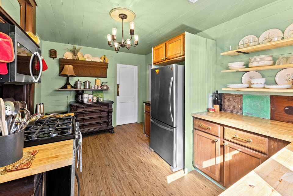 Vintage kitchen where old-world charm meets everyday comfort.