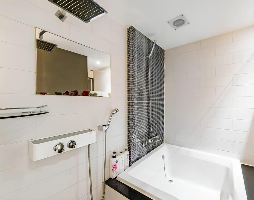 Superior Double Room | Bathroom | Combined shower/tub, hair dryer, towels, soap