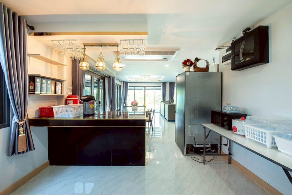 Villa, Patio, Pool View | Private kitchen | Fridge, microwave, stovetop, rice cooker