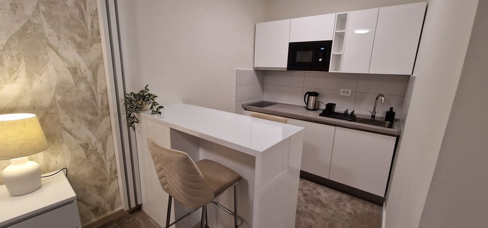 Deluxe Apartment, Patio, Courtyard View | Private kitchen | Electric kettle