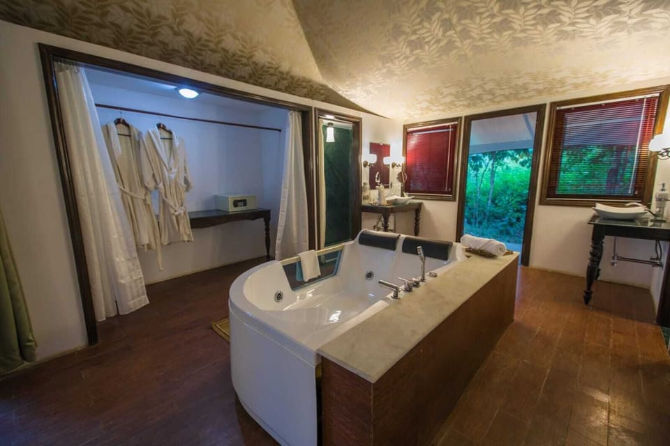 Luxury Tent | Bathroom | Free toiletries, slippers, towels, shampoo