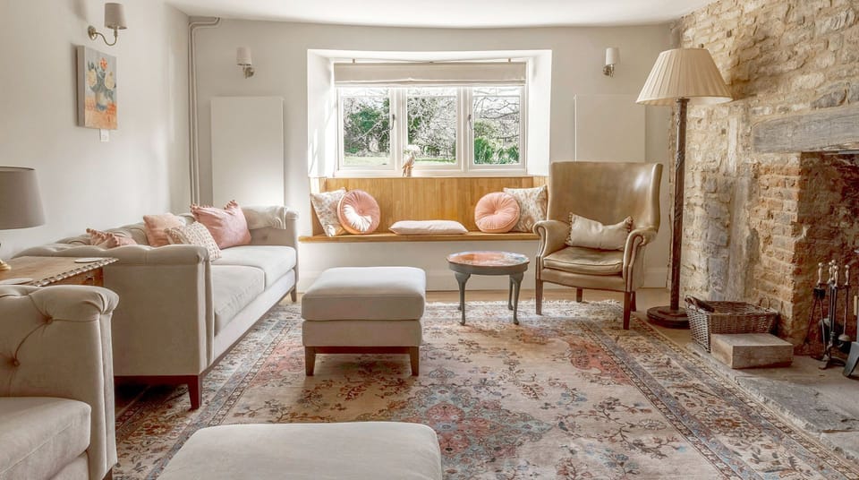 The lounge at Leonard House, the Cotswolds