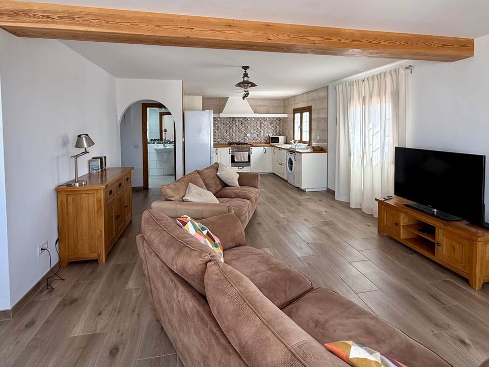 Open-plan living room and kitchen