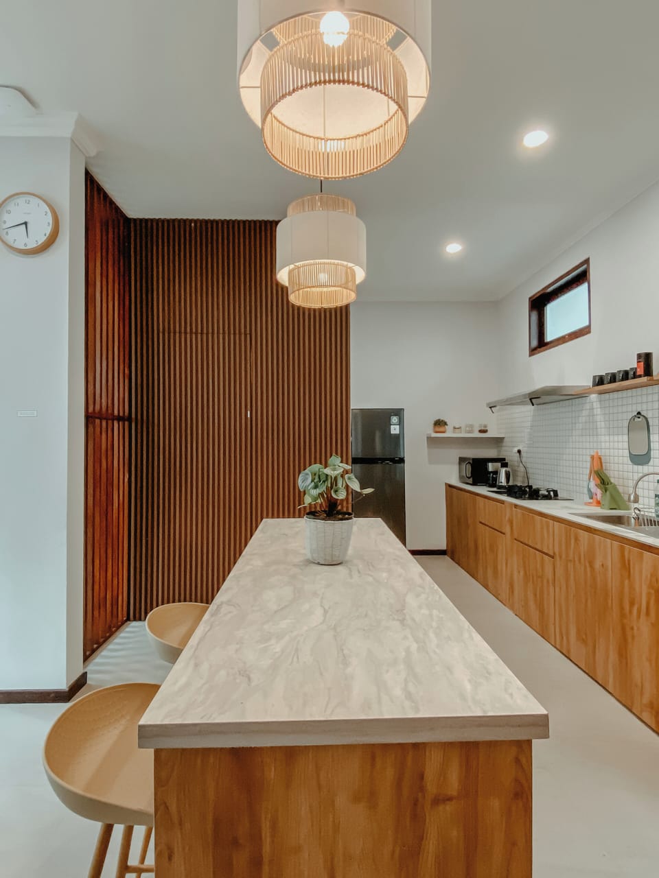 Family Villa, Balcony, Pool View | Private kitchen