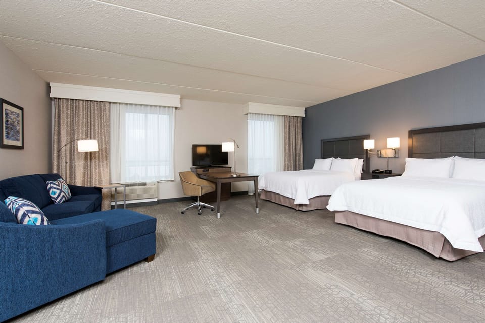 In-room safe, desk, laptop workspace, blackout drapes