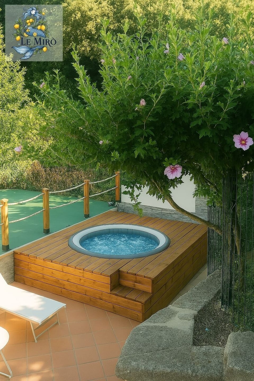 Outdoor spa tub