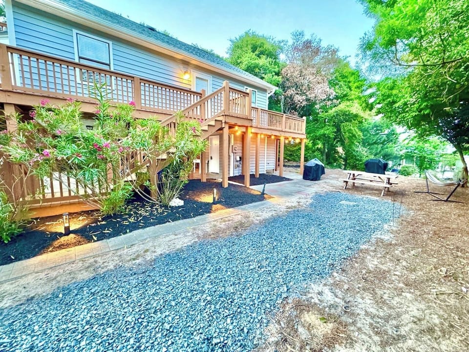 Outdoor bliss, take our well lit path to the backyard