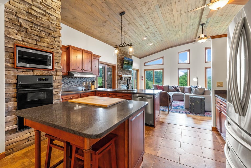 Custom kitchen with ample counter space.