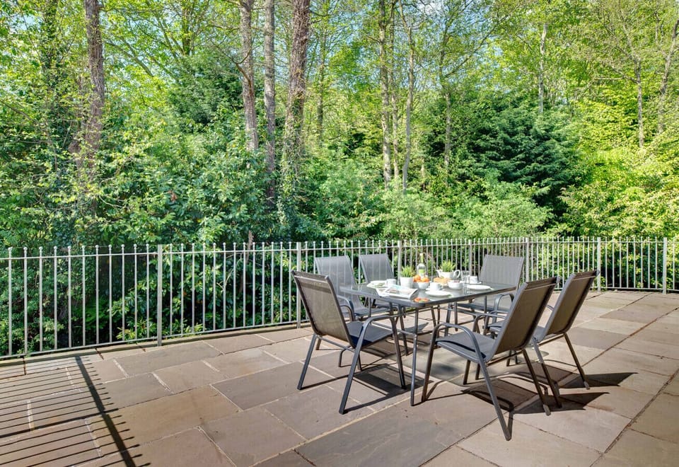 Private Riverside Patio with Seating