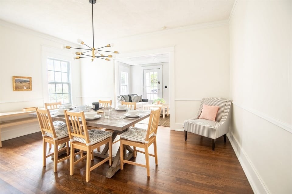 Spacious dining room with seating for the whole group, designed for memorable meals and conversations.
