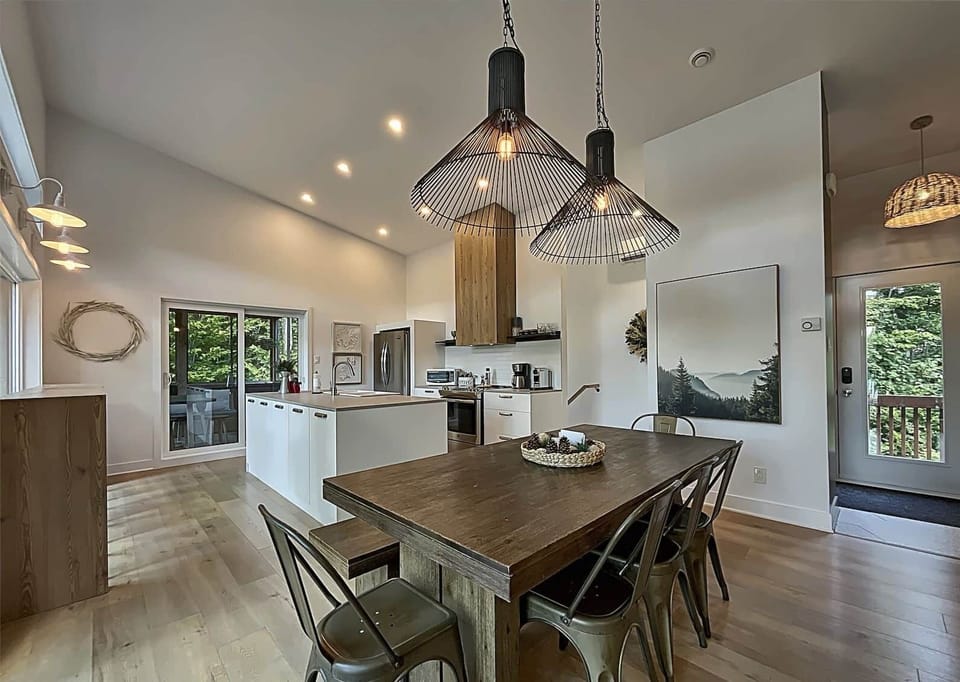 Dining room and kitchen