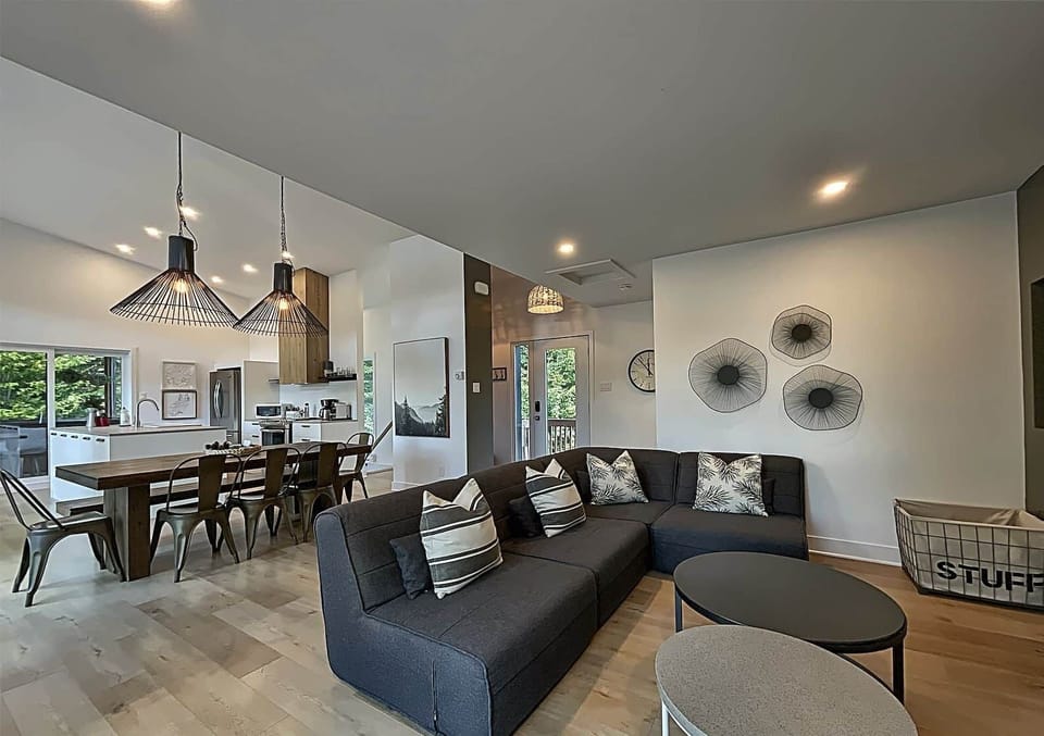 Living room and dining room