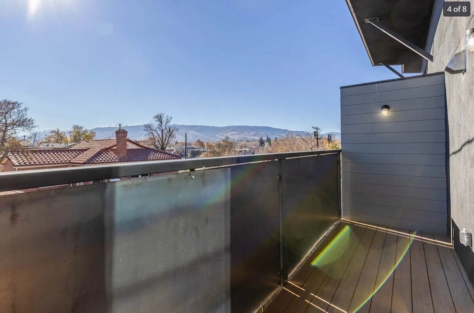 Deck is accessible from living room and has great views of Mt Rose and Midtown