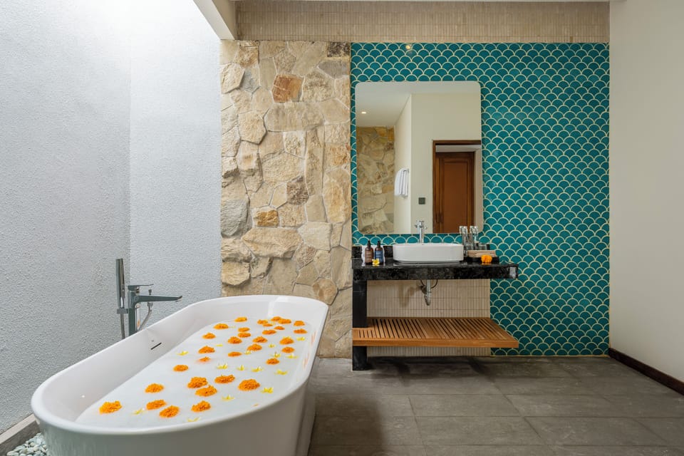 Luxury Villa, 2 Bedrooms, Private Pool | Bathroom | Hair dryer, slippers, towels, soap