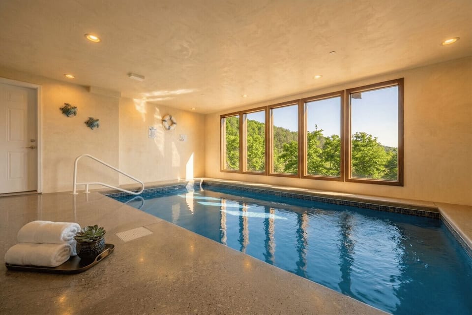 Indoor heated pool — a guest-favorite amenity for year-round stays.