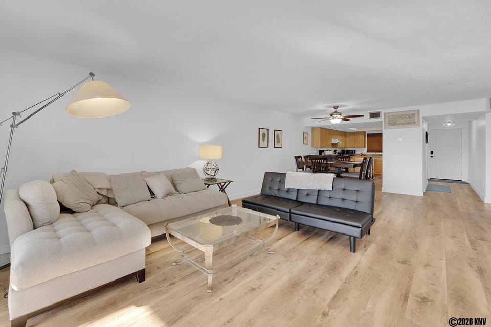 Luxury vinyl flooring and comfortable accommodations at Forest Village 202