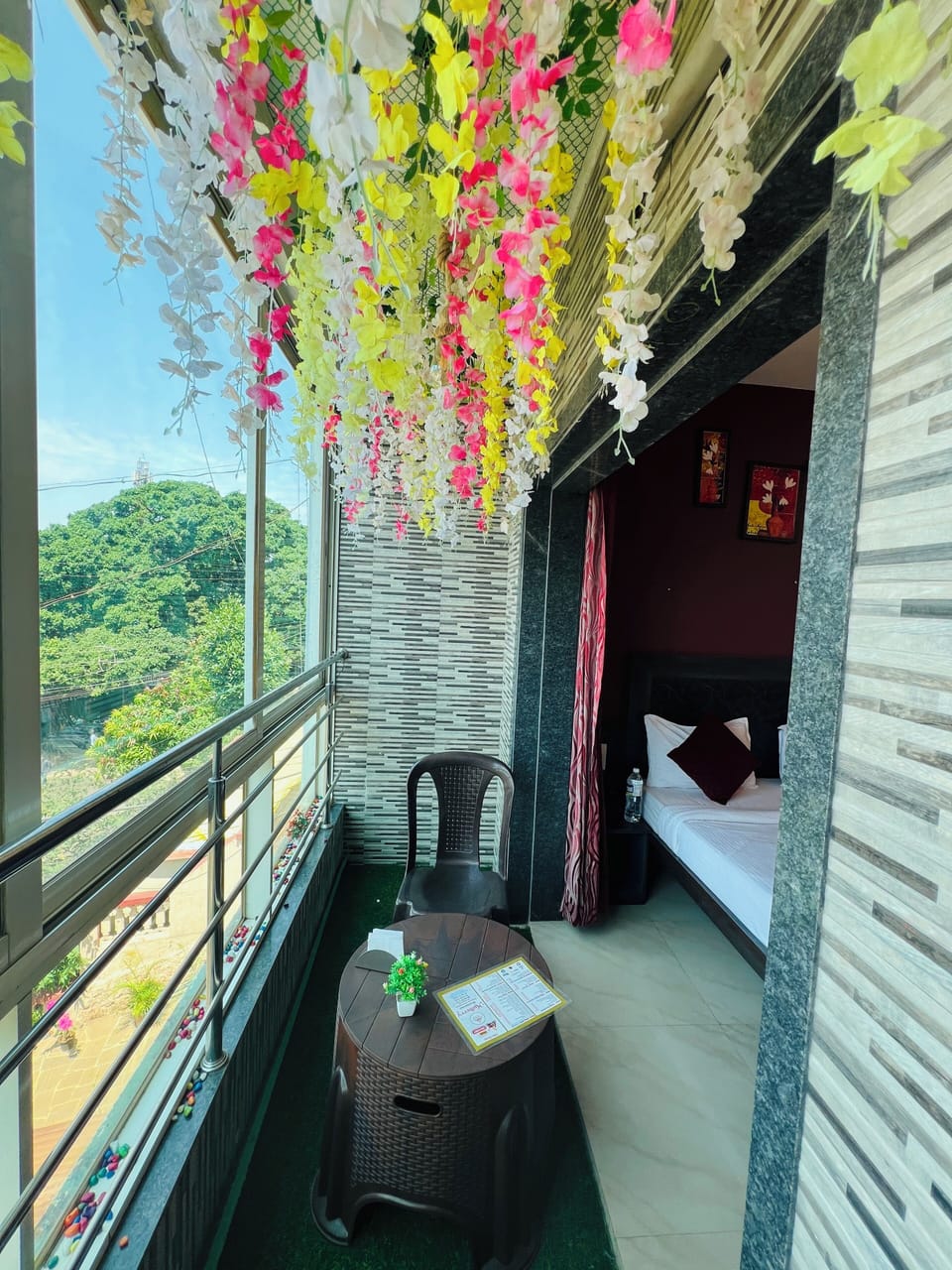 Couple Room with Balcony (Non AC) | Bed sheets