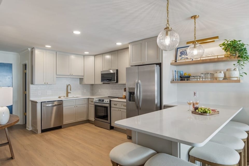 Kitchen and Island | 211C Oceanside Villas | Isle of Palms SC | IOP Escapes Villa Solea