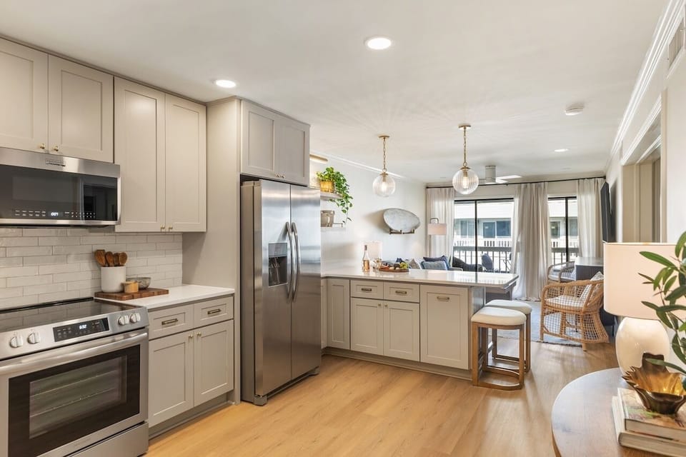 View of Condo from Kitchen | 211C Oceanside Villas | Isle of Palms SC | IOP Escapes Villa Solea