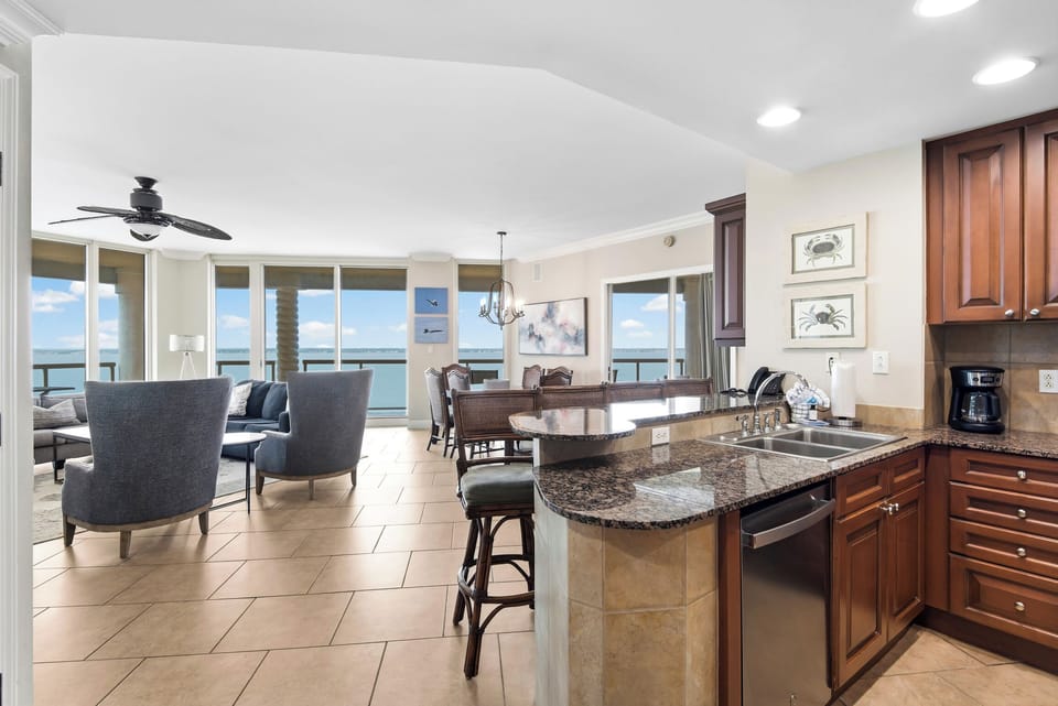 Kitchen, living and dining space