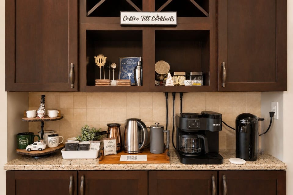 Start the day your way at a
coffee bar stocked for every
perfect cup.