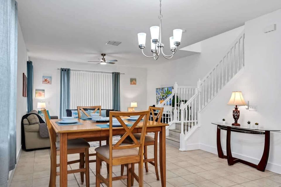 Bright dining area with seating for shared meals