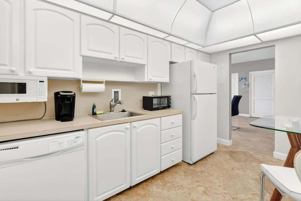 A modern kitchen with everything you need to cook, snack, and enjoy your stay.