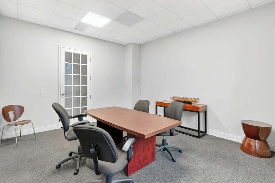 A quiet and comfortable workspace where you can focus and get things done.