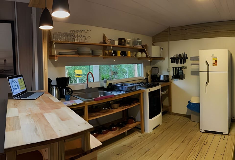 Family Villa | Private kitchen | Fridge, microwave, oven, stovetop