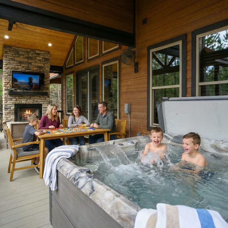 Outdoor spa tub