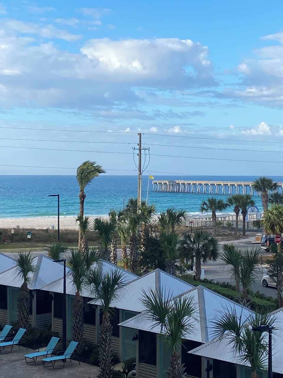 View of the beach and Pier from the balcony.