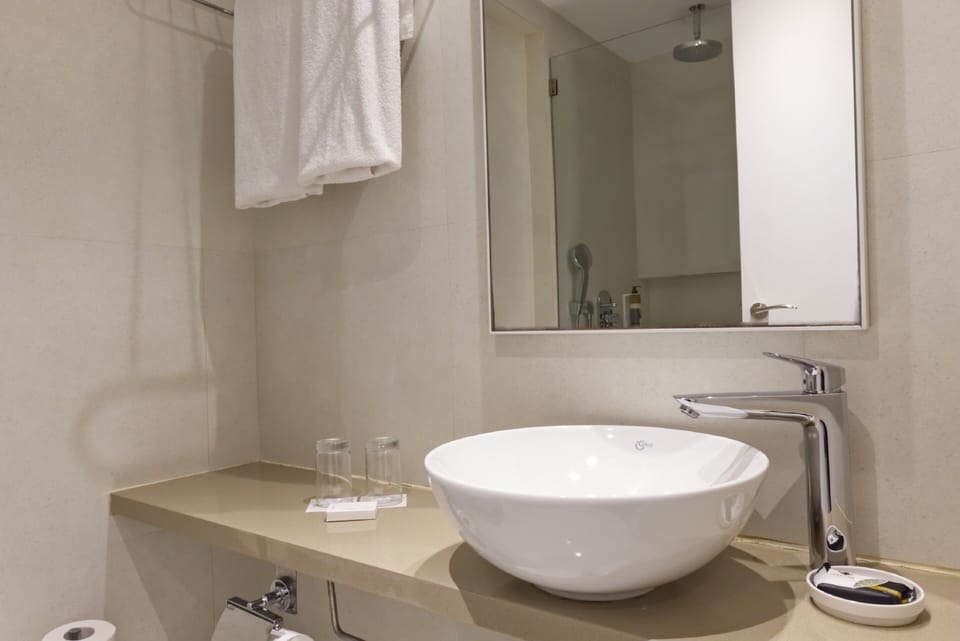 Free toiletries, hair dryer, towels