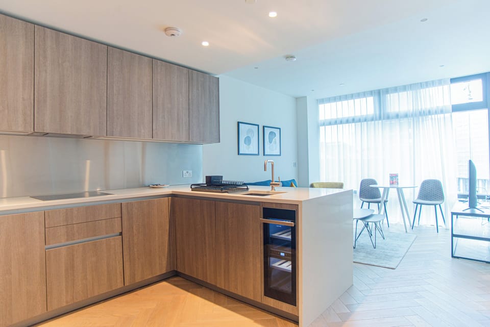 Deluxe Apartment, 2 Bedrooms, Private Bathroom, City View | Private kitchen | Coffee/tea maker, fridge, microwave, oven