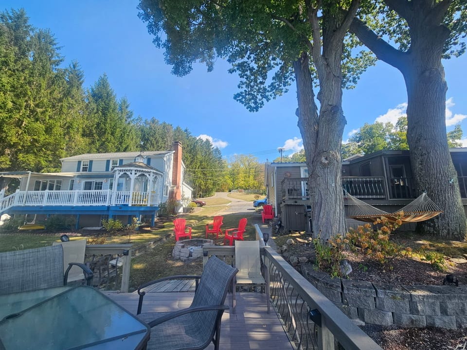 View from Lakeside Deck. Enjoy the firepit or the hammock!