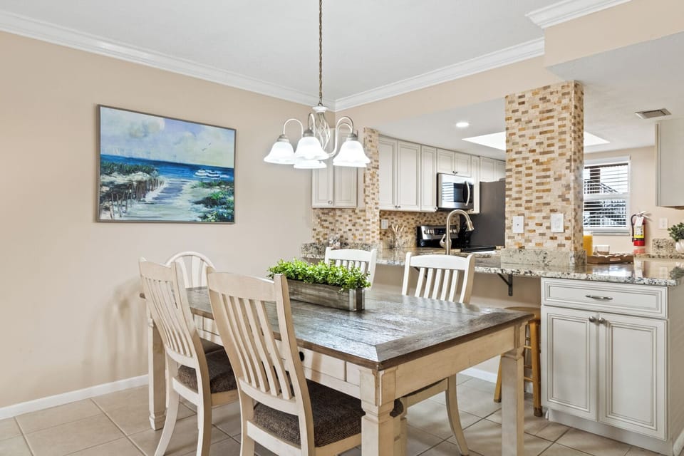 Dining table seats four