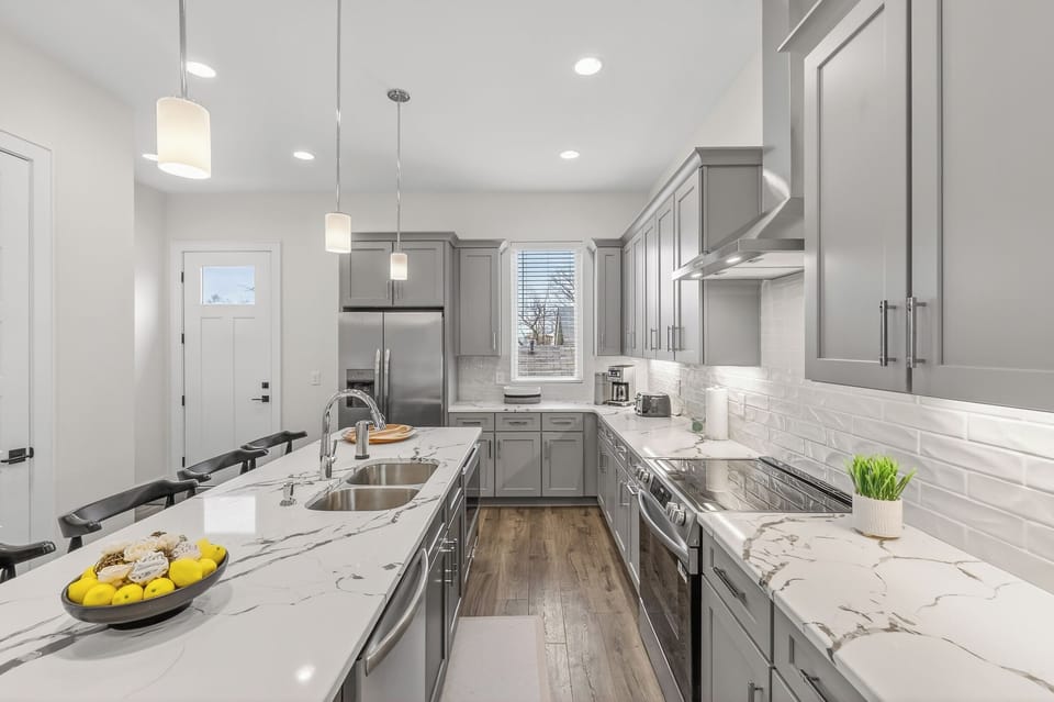 Luxurious gourmet kitchen that is fully stocked