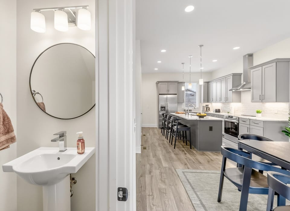 Half bath next to dining area
