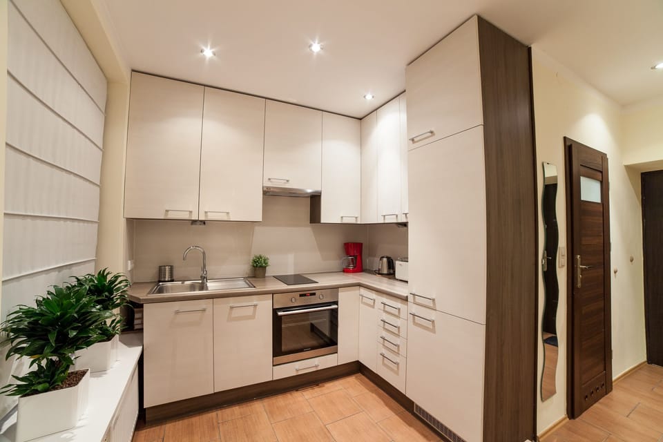 Superior Apartment, 2 Twin Beds (8A) | Private kitchen | Fridge, stovetop, coffee/tea maker, electric kettle