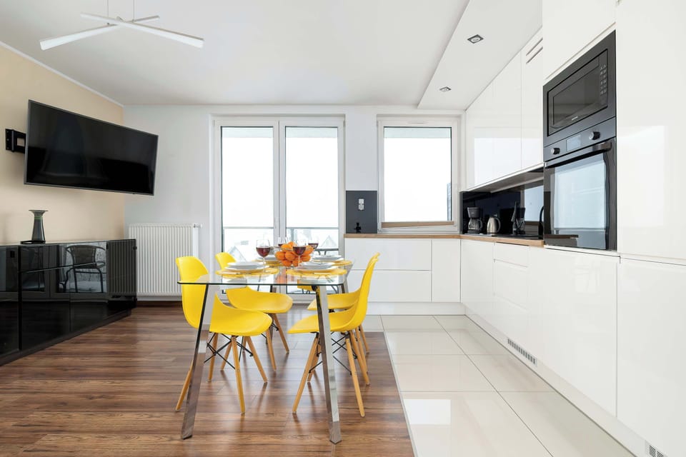 Stylish living space with natural light